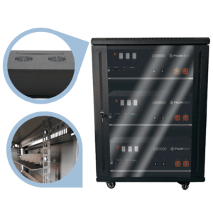 Armario rack 12U para baterías solares (600x600x635 mm)