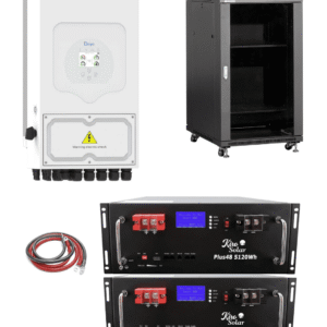 Pack Deye 6KW + 2 Baterías KiroSolar Plus 48V 5.12KW + Armario Rack